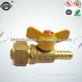 brass body single butterly handle one nipple end litter gas valve
